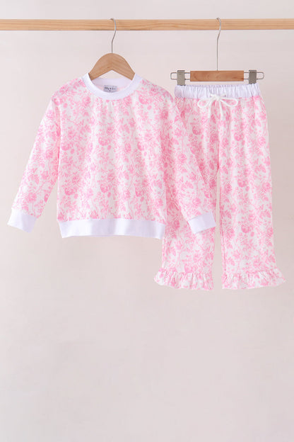 Pink Floral Print Mom & Me Pants Set