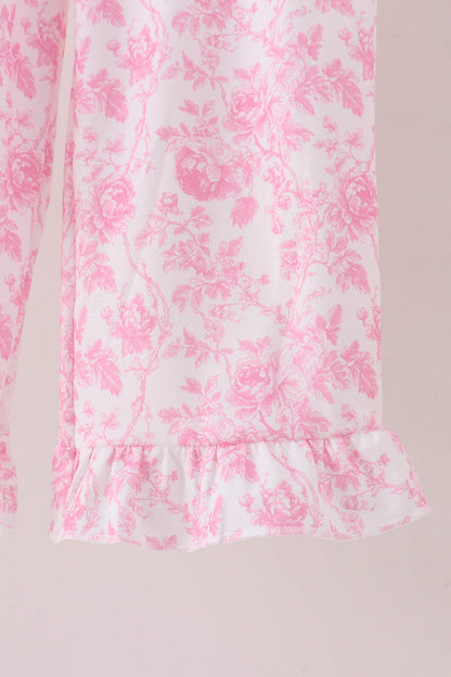 Pink Floral Print Mom & Me Pants Set