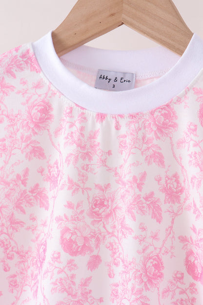 Pink Floral Print Mom & Me Pants Set