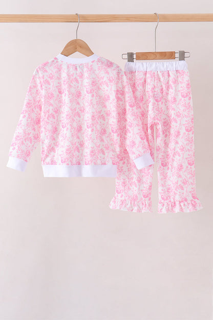 Pink Floral Print Mom & Me Pants Set