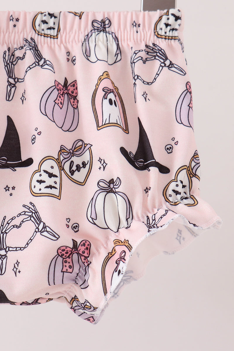 Purple Spooky Embroidery Bloomer Set