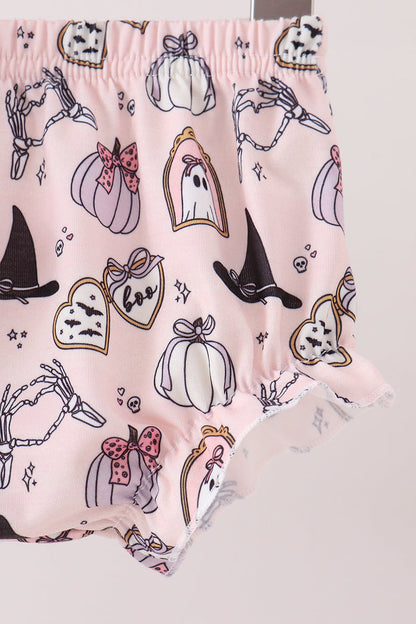 Purple Spooky Embroidery Bloomer Set
