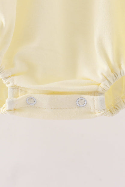 Beige Goose Embroidery Ruffle Bubble