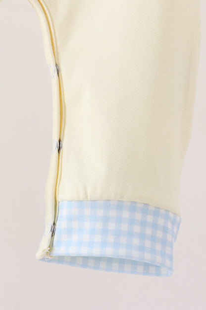 Beige Goose Embroidery Romper