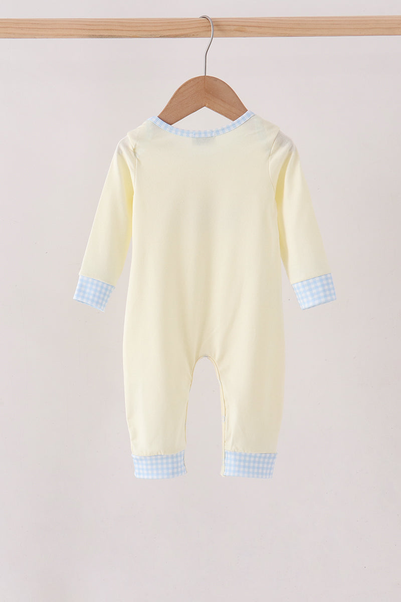 Beige Goose Embroidery Romper
