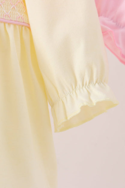 Cream Smocked Bow Bloomer Set