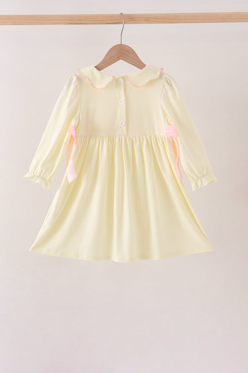 Cream Smocked Bow Dress