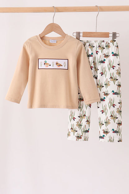 Duck Embroidery Pants Set