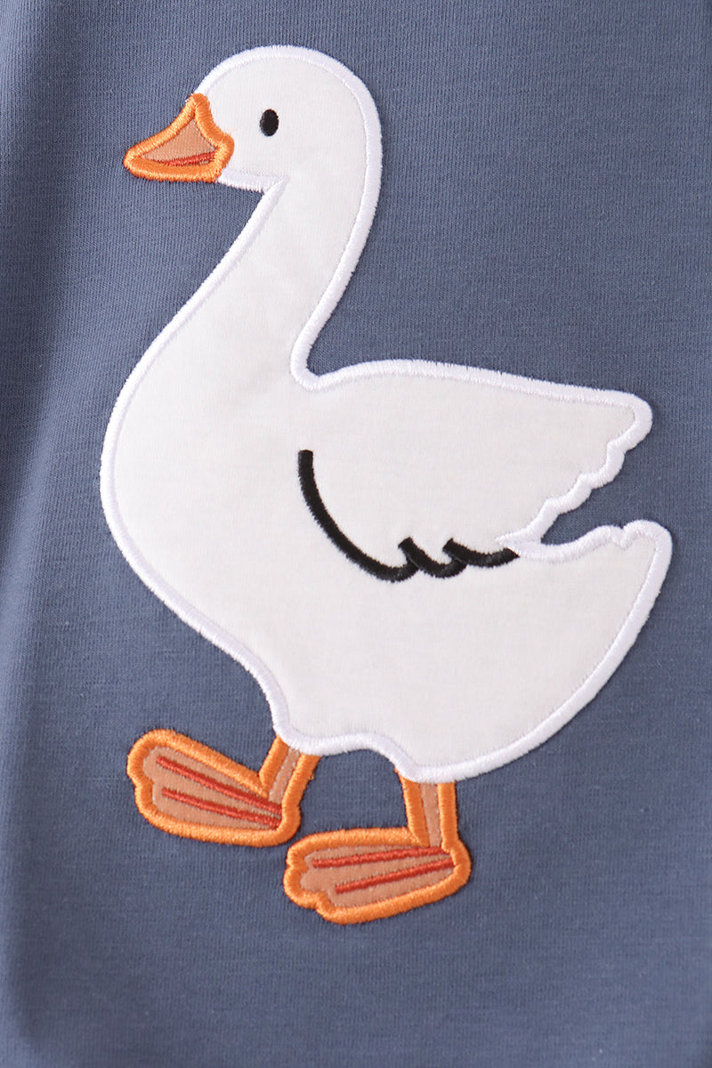 Navy Goose Appliqué Bubble