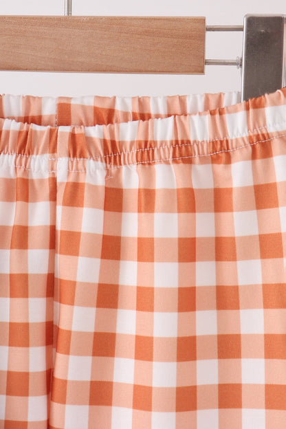 Navy Goose Appliqué Gingham Pants Set