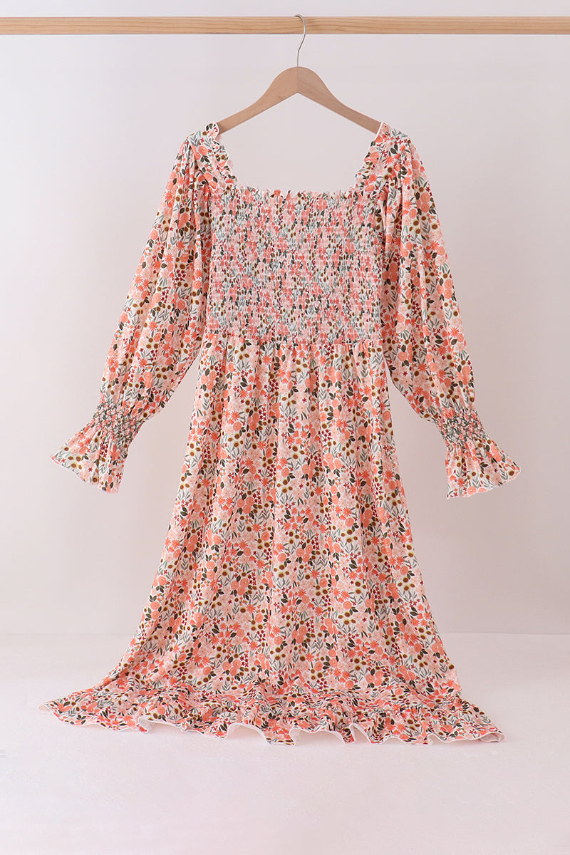 Floral Smocked Mom Dress