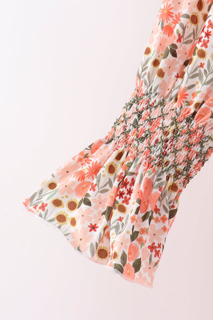 Floral Smocked Mom Dress