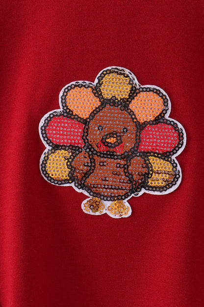 Rust Turkey Sequin Mom & Me Top