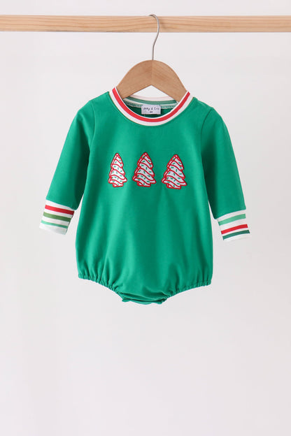 Green Christmas Tree Appliqué Bubble