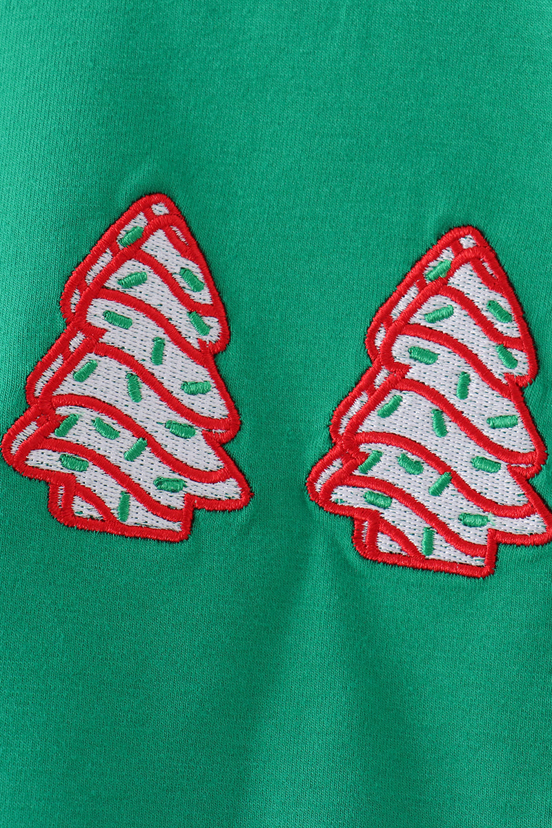 Green Christmas Tree Appliqué Bubble