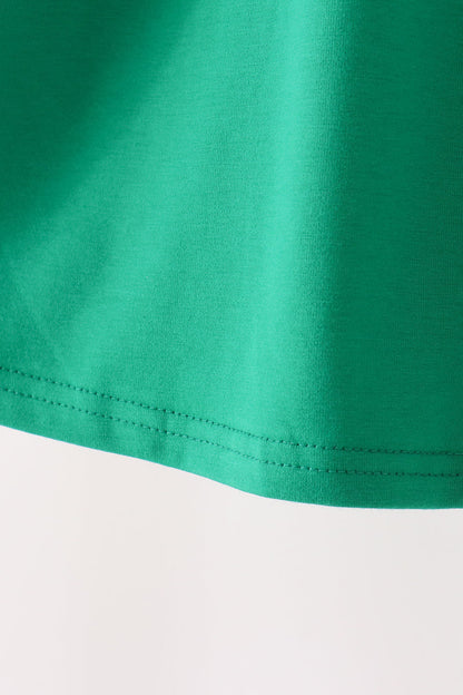 Green Christmas Tree Bow Appliqué Dress