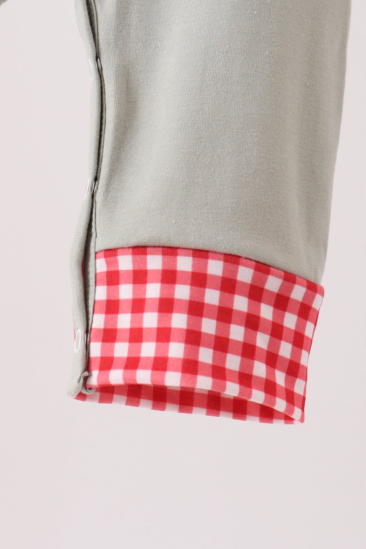 Sage Santa Appliqué Gingham Romper