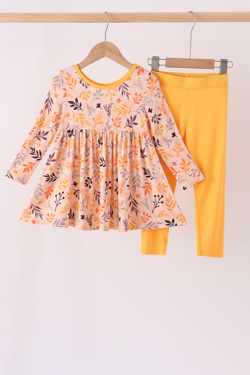 Mustard Leaves Bamboo Pants Set