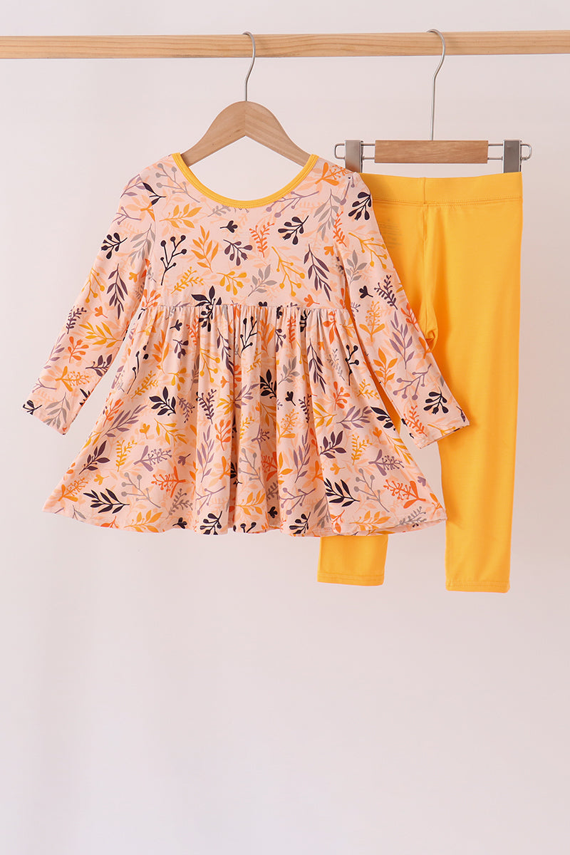 Mustard Leaves Bamboo Pants Set