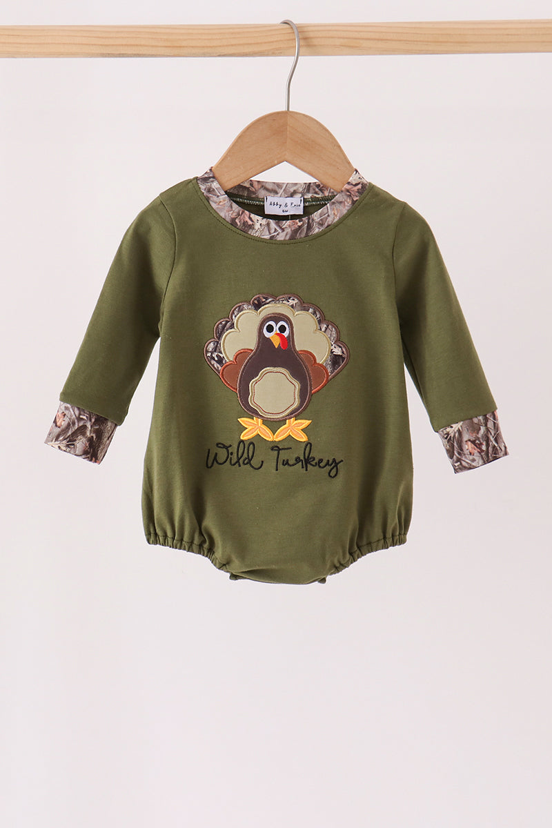 Forest Camouflage Turkey Appliqué Bubble