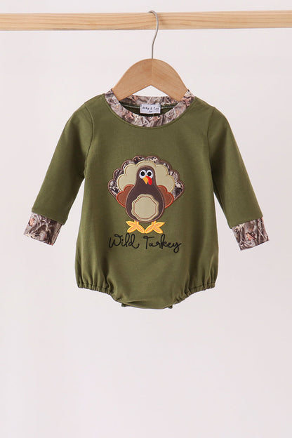 Forest Camouflage Turkey Appliqué Bubble