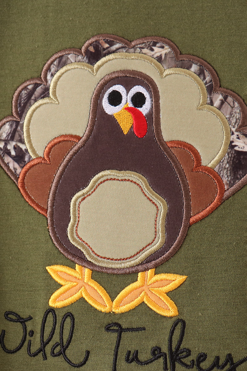Forest Camouflage Turkey Appliqué Bubble
