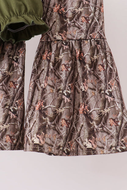 Forest Camouflage Turkey Appliqué Ruffle Pants Set