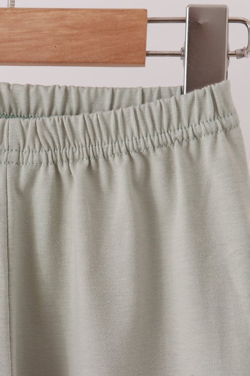 Brown Turkey Embroidery Gingham Pants Set