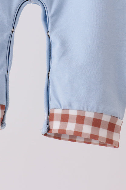 Blue Turkey Appliqué Romper