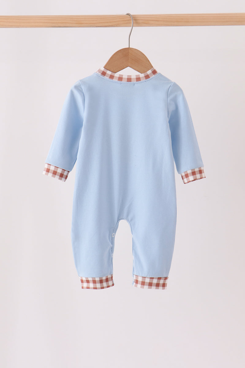 Blue Turkey Appliqué Romper