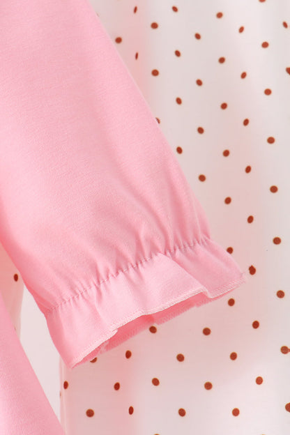 Pink Turkey Appliqué Ruffle Pants Set