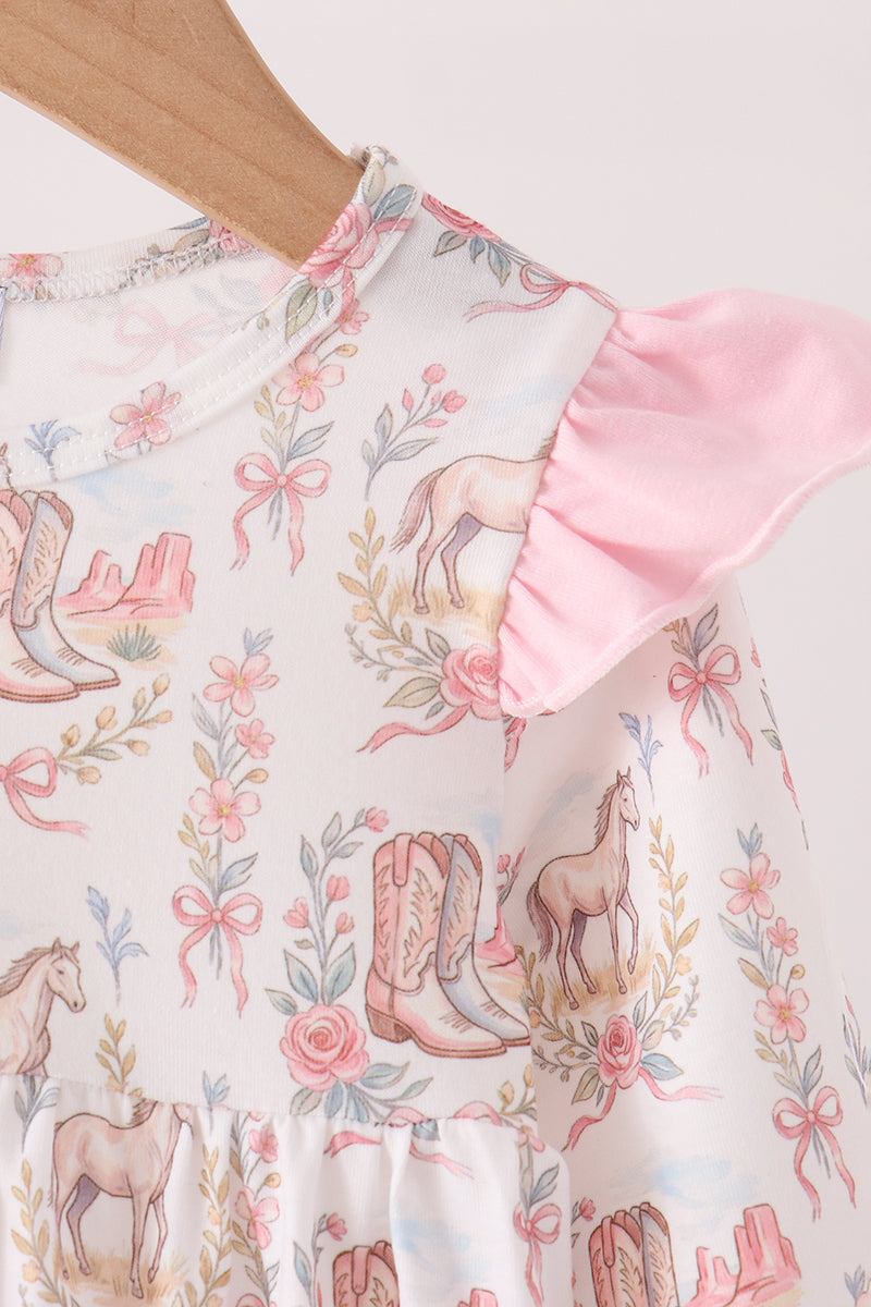 Pink Horse Ruffle Bubble