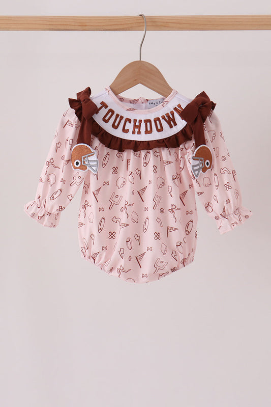 Brown Touchdown Football Embroidery Bubble
