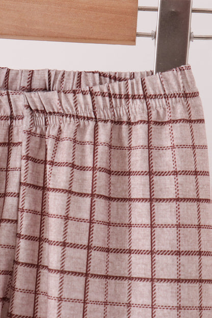 Brown Howdy Y'ALL Boots Embroidery Plaid Pants Set