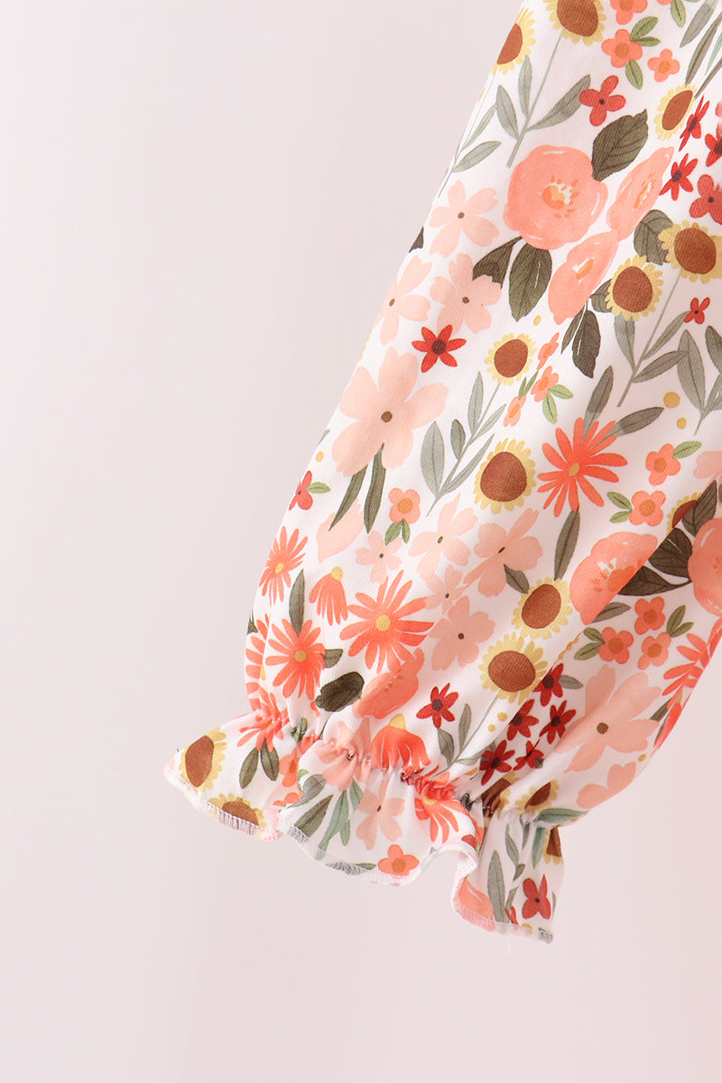 Green Floral Bow Ruffle Mom & Me Dress