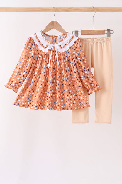 Fall Floral Print Pants Set