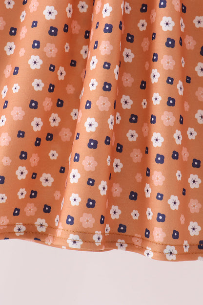 Fall Floral Print Pants Set