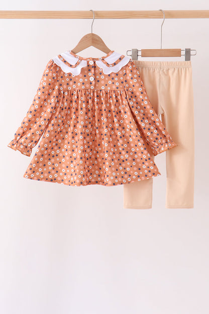 Fall Floral Print Pants Set