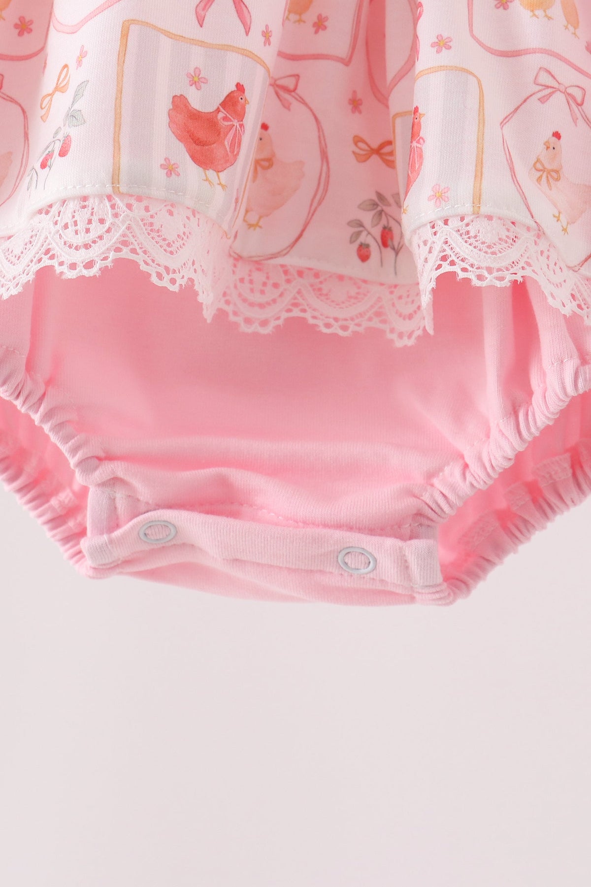 Pink Chicken Embroidery Bubble