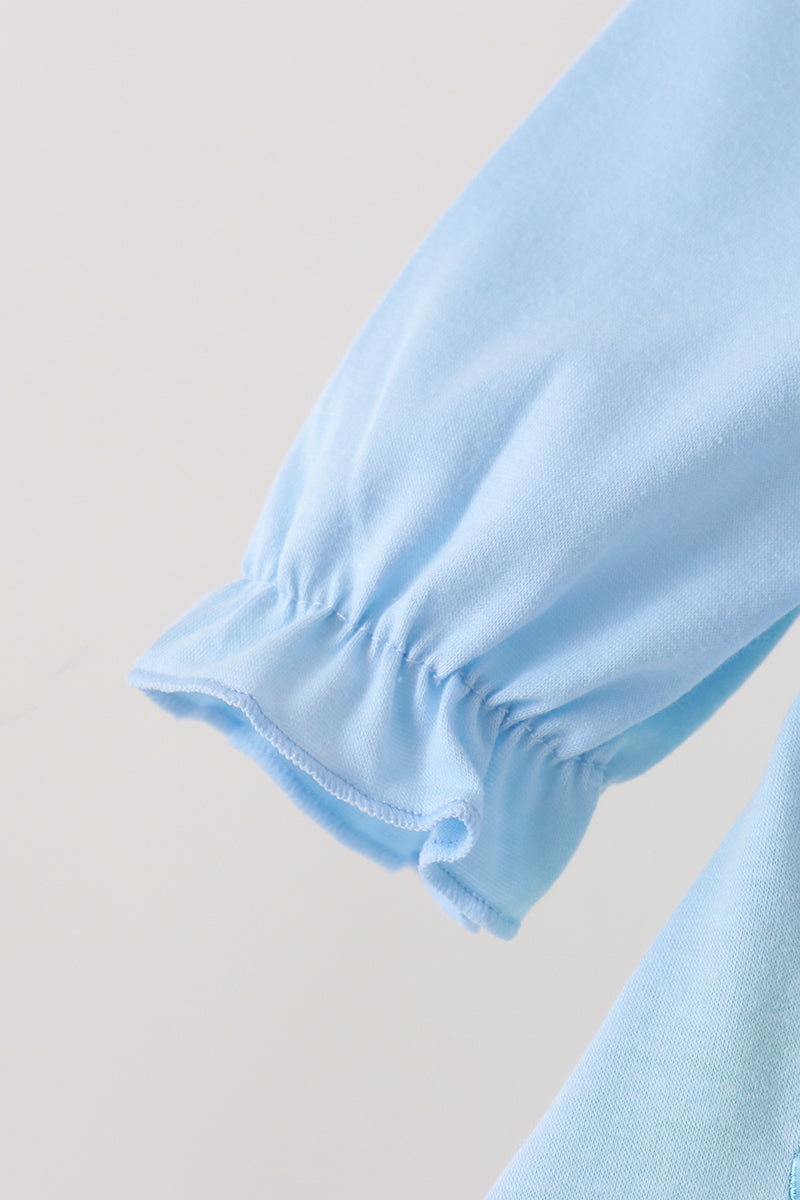 Colorblock Character Appliqué Ruffle Bubble