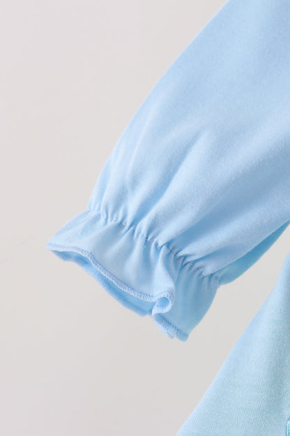Colorblock Character Appliqué Ruffle Bubble