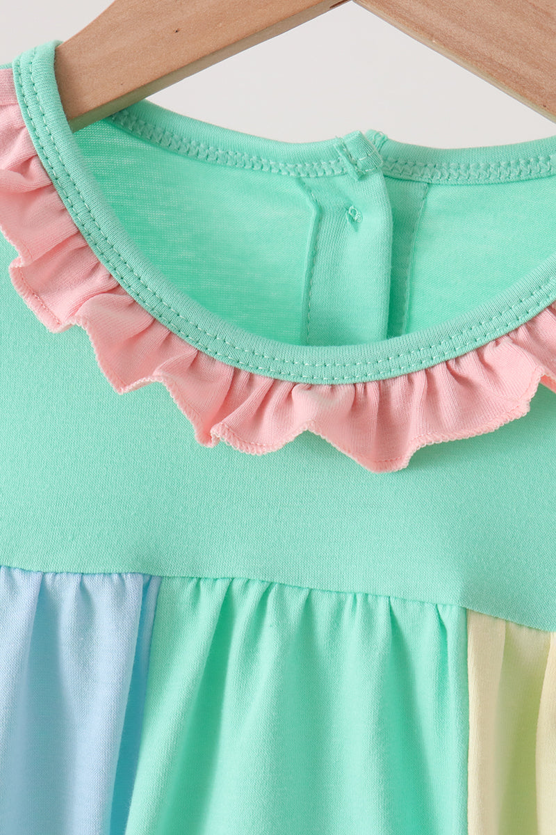 Colorblock Character Appliqué Ruffle Bloomer Set