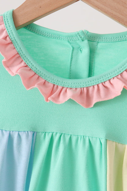 Colorblock Character Appliqué Ruffle Bloomer Set
