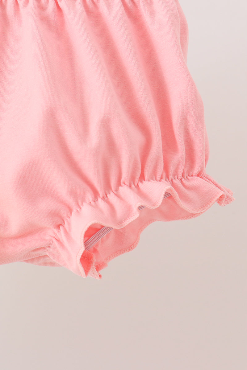 Colorblock Character Appliqué Ruffle Bloomer Set