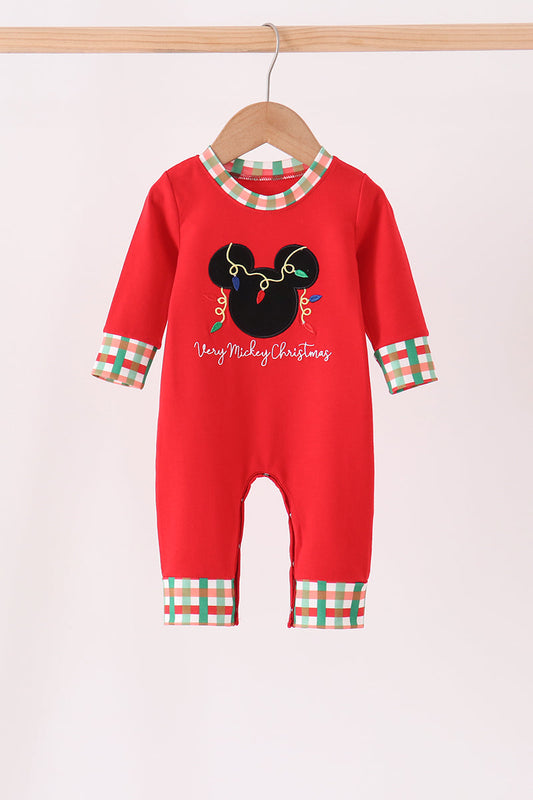 Red Christmas Character Appliqué Romper