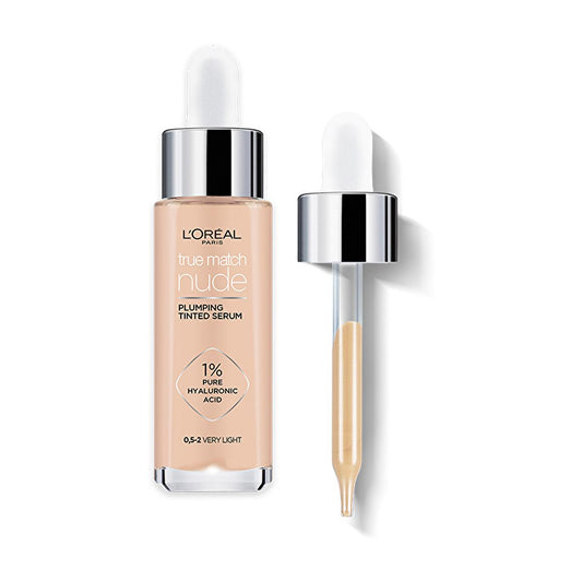 Loreal Paris True Match Nude Serum Foundation - Natural Makeup with Hyaluronic Acid, Dermatologist-approved