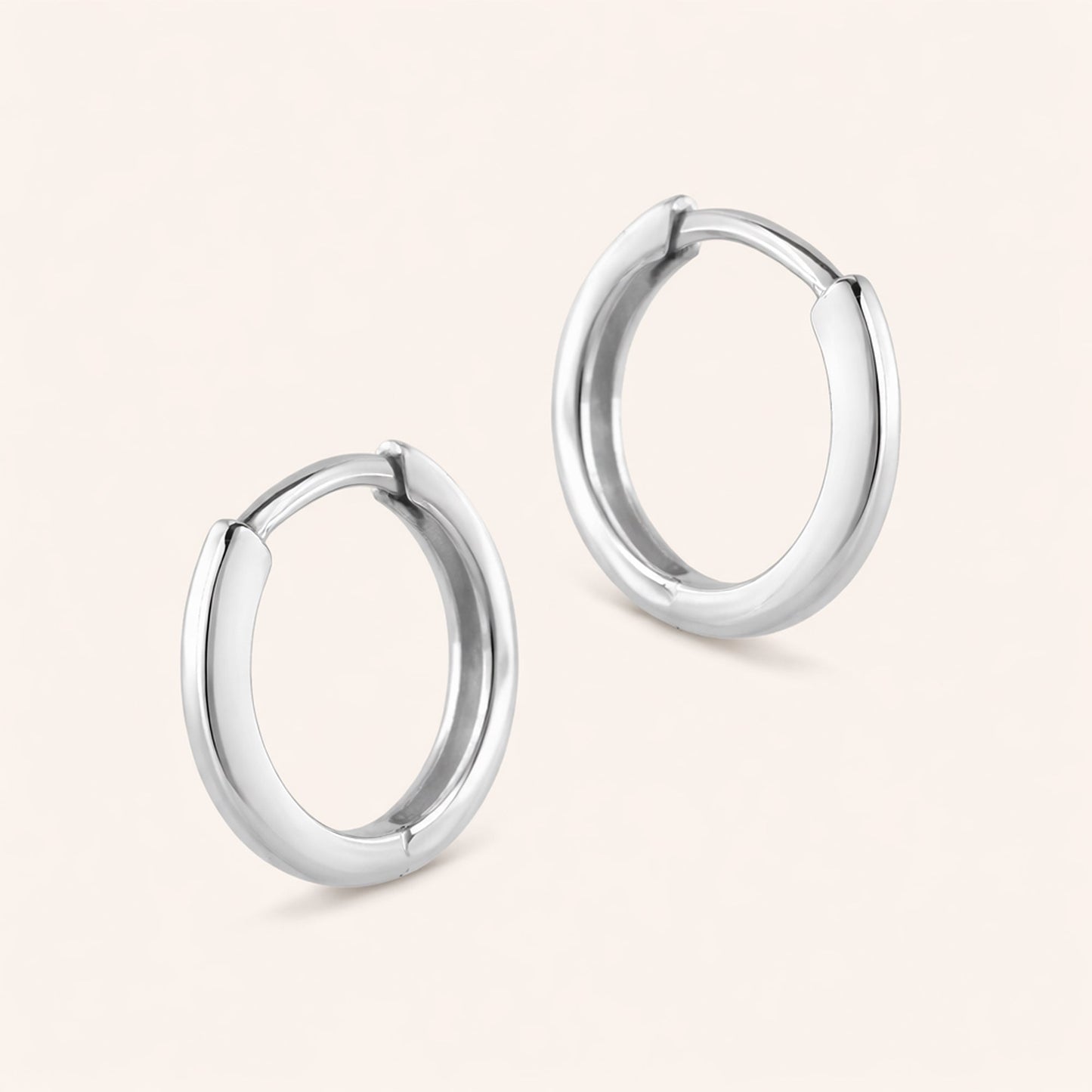 14k Gold Domed Huggie Hoop Earrings