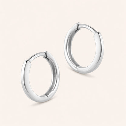 14k Gold Domed Huggie Hoop Earrings