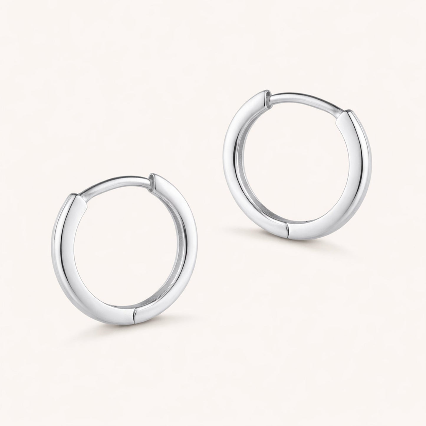 14k Gold Domed Huggie Hoop Earrings