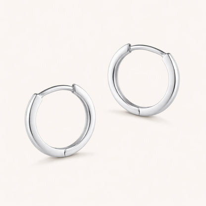 14k Gold Domed Huggie Hoop Earrings